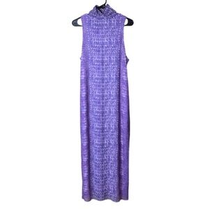 AFRM Purple Crocodile Mesh turtleneck sleeveless bodycon dress - NWT Size‎ XL